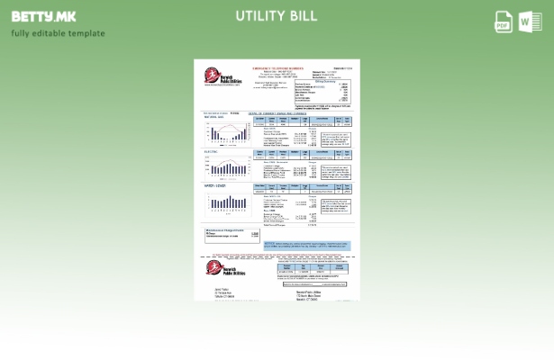 Шаблон за комунални сметки во модерен стил на USA Norwich Public Utilities